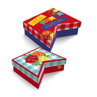 Imagem de Caixa Divertida para Doces Arraiá Sortido - 4 Unidades - Cromus - Rizz