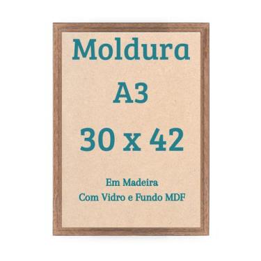 Imagem de Moldura A3 30x42 Com Vidro Diploma Foto Certificado Impressão - Belo O