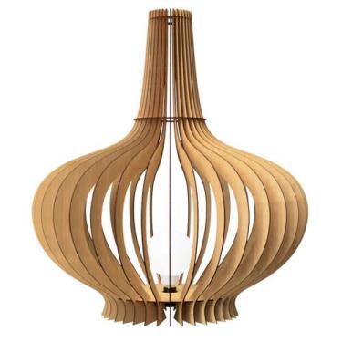 Imagem de Luminária de Chão JASMINE MDF Luminária - CORALISA, MDF CRU, 90x87cm, 