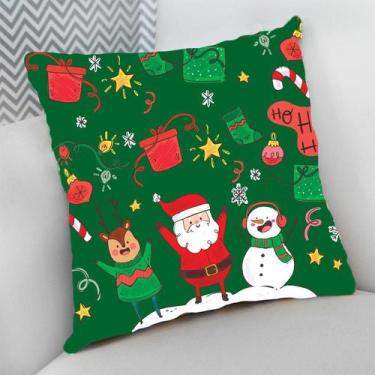 Imagem de Almofada Decorativa 40x40 Cheia p/ Natal Papai Noel e Enfeites Natal -