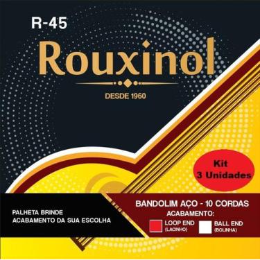 Imagem de Kit 3 Encordoamento Bandolim 10 Cordas R45 Lacinho Rouxinol