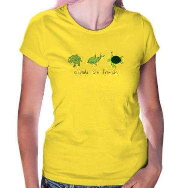 Imagem de Baby Look Animals are friends - Foca na Moda, Amarelo, GG