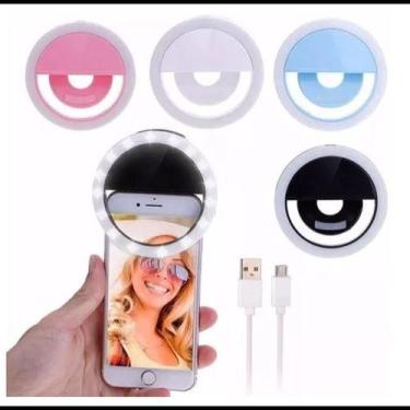 Imagem de Luz Selfie Ring Light Clipe Anel Led Flash Celular Universal Cores Sor