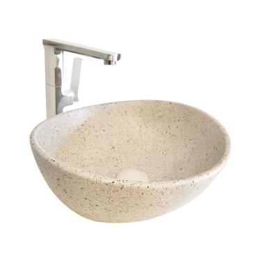 Imagem de Cuba de Apoio em Cerâmica Cinza Claro Granito Reno RC 8005