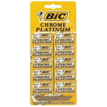 Imagem de Lâmina Bic Chrome Platinum 1 Cartela Com 50 Unidades