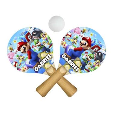 Imagem de Par de Raquetes para Tênis de Mesa Personalizado com Nome + Bolinha 24
