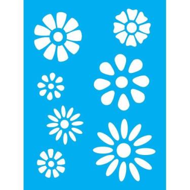 Imagem de Stencil Opa 15 X 20 cm - Flores Diversas - 298 - Opa Criando Arte