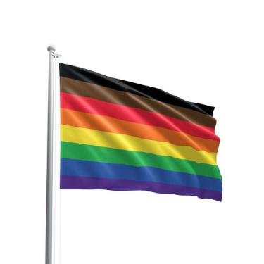 Imagem de Bandeira Racial LGBTQIA+ Em Oxford 147x88cm 100% Poliéster - PRESENTE-