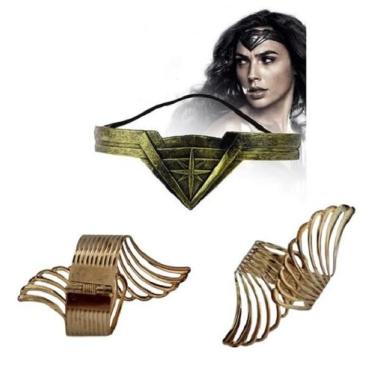 Imagem de Fantasia Amazona Mulher Maravilha C/ 1 Tiara e 2 Braceletes - CM Prese