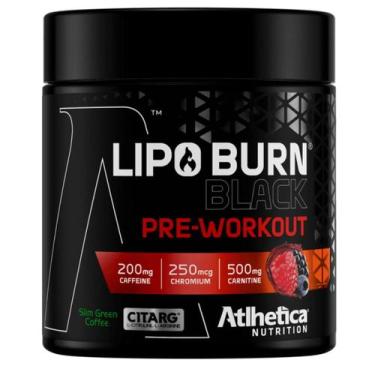 Imagem de Pré Treino Lipo Burn Black Atlhetica Nutrition Pó, Frutas Vermelhas