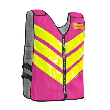 Imagem de Colete Refletivo Moto Boy Adulto Cromo Forte One, Rosa, M