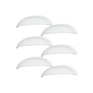 Imagem de 6 Unidades Puxador Concha Meia Lua P/Gaveta Armario Móveis (Branco)