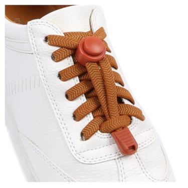 Imagem de ZHENTOR Cadarços elásticos sem laço - cadarços elásticos sem cadarço para tênis infantil e adulto, tamanho único, Marrom, 47inchs