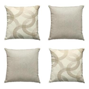 Imagem de Kit 4 Capas de Almofadas Decorativas Grandes para Encosto de Sofá Sala