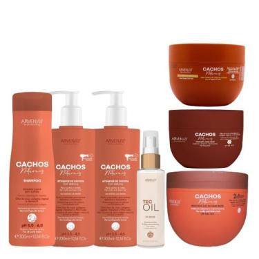 Imagem de Kit Arvensis Cachos Naturais Crespos 6 Itens + Óleo Tec Oil
