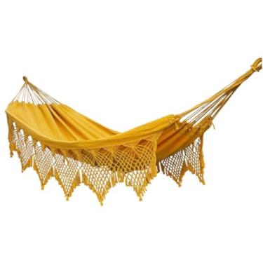 Imagem de L&DCONFECÇÕES Rede Dormir Casal King Luxo Gigante Reforçada Vermelha, Branca, Amarela - 2.70m x 1.60m - 300kg