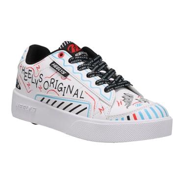 Imagem de HEELYS Tênis infantil unissex com salto com rodas Digilo Prints, Branco multi, 21