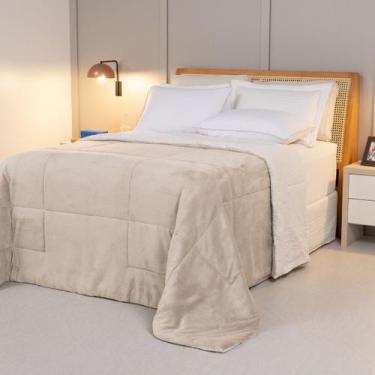 Imagem de Cobertor KING dupla face sherpa manta fleece matelasse - SAFIRA ENXOVA