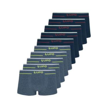 Imagem de Kit com 10 Cuecas Sunga Lupo 526-001 Colorido, Azul marinho, G