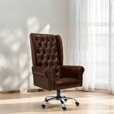 Imagem de Poltrona Presidente Consul Chest Design Clássico Marrom café