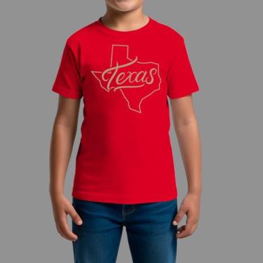 Imagem de Camisetas Infatil Básica Masculina Moda Country Gola Redonda Texas Sta