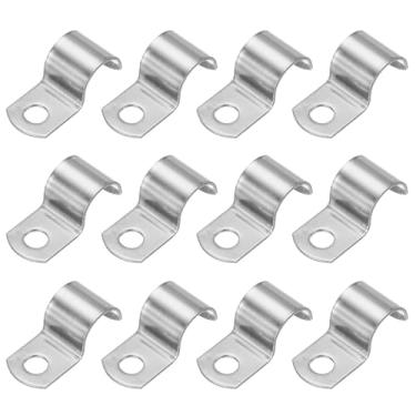 Imagem de PATIKIL Correia de tubo rígido de 16 mm, 12 peças de braçadeira de conduíte de aço inoxidável 304 com 1 orifício engrossada em U braçadeira de tubo para fixação de fio de cabo de tubulação