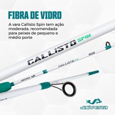 Imagem de Vara Molinete JP CALLISTO 10-20 lbs 2 Partes Jaú Pesca, Branco, Verde,