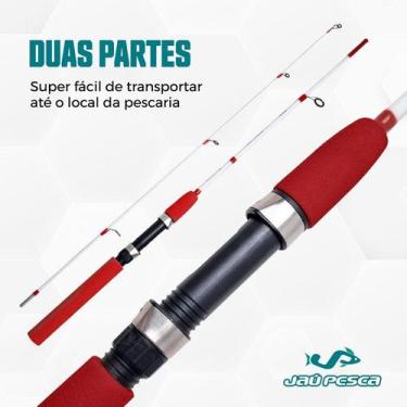 Imagem de Vara Molinete JP CALLISTO 10-20 lbs 2 Partes Jaú Pesca, Branco, Vermel