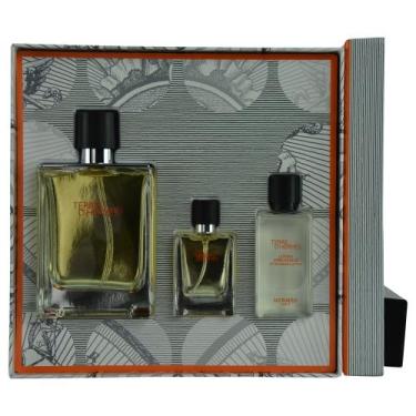 Imagem de Cx De Presente Masculino Terre D'Hermes Hermes Eau De Toilette Spray 100 Ml + Loção Pós Barba 40 Ml + Eau De Toilette Spray 12 Ml