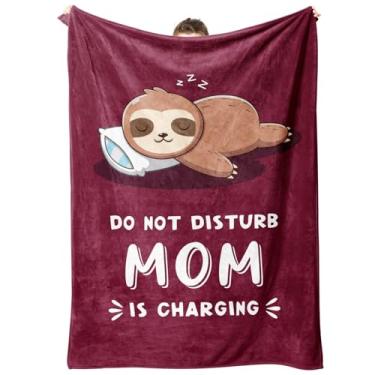 Imagem de Presentes de aniversário para mãe, cobertor de preguiça "Mom is Charging", presentes engraçados para mães de Daguther Son, presentes engraçados para o dia das mães, Natal, cobertor super macio para