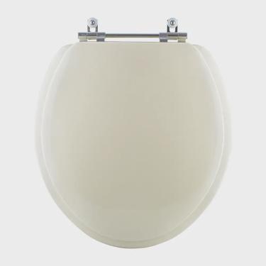 Imagem de Tampa De Vaso Sanitario Almofadada Ravena Creme Para Bacia Deca