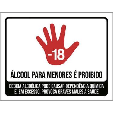 Imagem de Kit 10 Placas Sinalização - Álcool Para Menores Proibido