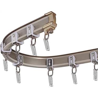 Imagem de Trilho de cortina de teto, trilho de cortina, varão curvado para cortina de banheiro montado na parede/teto - Uso de banheiro no escritório (montagem na parede, 130 cm) (suporte de tela: 550 cm)
