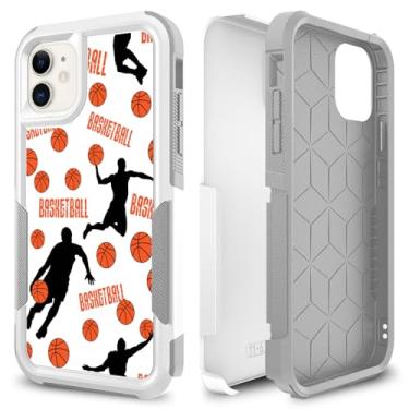 Imagem de Candykisscase Capa para iPhone 11, R2D2 Astromech Droid Robot padrão de absorção de choque rígido PC e capa protetora de camada dupla híbrida de silicone para iPhone 11 (6,1 polegadas) (basquete)
