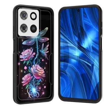 Imagem de JHYYTUJTYP Capa para Moto G Power 5G 2025, [Teste de queda de grau militar] Capa protetora resistente à prova de choque resistente para Motorola Moto G Power 5G 2025 6,8 polegadas, libélula rosa