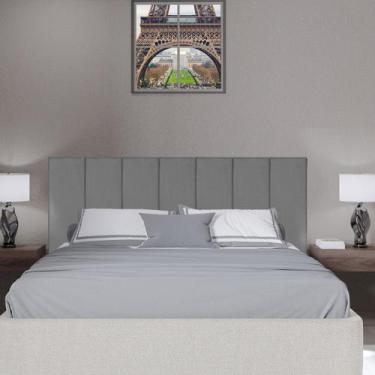 Imagem de Painel king Maria Alice 1,93 comp. x 0,60 alt. cinza para cama fixação