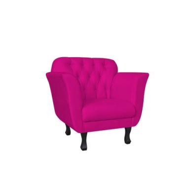 Imagem de Kit Namoradeira + 1 Poltrona Decorativa Dália Couro Rosa Pink Pés Made