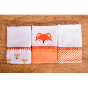 Imagem de Kit 3 Peças Fralda De Boca Para Bebê - Miguel Baby, Raposa Laranja