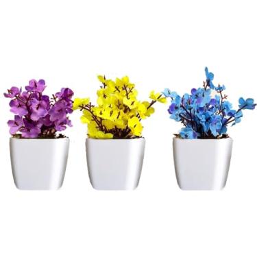 Imagem de Kit Com 3 Mini Vaso suculentas Artificiais plantinhas Artificiais(KIT CEREJEIRAS VASO QUADRADO)