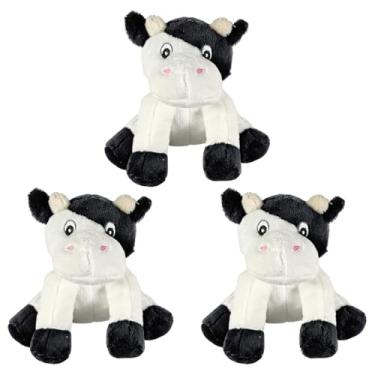 Imagem de Fizzy, Kit 3 Vacas De Pelúcia Sentada 15cms - Branco