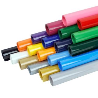 Imagem de FUNKAKA Pacote de vinil HTV de transferência de calor, 20 rolos 30,5 cm x 0,9 m de vinil para camiseta 20 cores sortidas adesivo brilhante vinil HTV para todas as máquinas de corte fácil de cortar