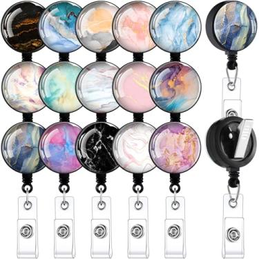 Imagem de 16 peças de carretel de crachá de enfermeira retrátil, porta-crachá decorativo para enfermeiras, mulheres, professoras