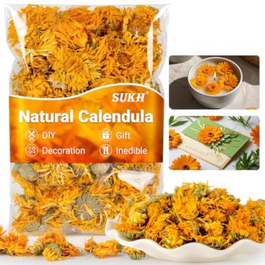 Imagem de Sukh Calêndula seca – flores naturais e ervas 85 g a granel calêndula officinalis flores de calêndula para fazer sabonete, vela, bombas de banho, sachês e decoração de casa de casamento