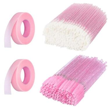 Imagem de Kit Cílios 2 Fita Micropore + 50 Escovinhas + 50 Aplicador Descartável