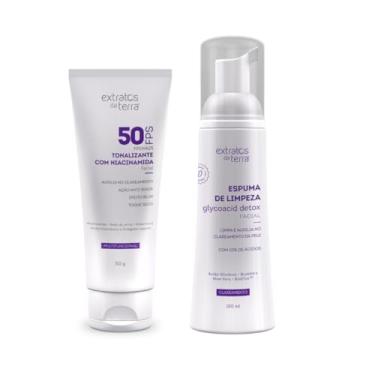Imagem de Kit Glycoacid Detox Espuma de Limpeza 100 ml + Tonalizante FPS 50 com Niacinamida – Peeling Suave, Detox Antipoluição e Proteção