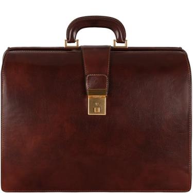 Imagem de Time Resistance - Pasta de Couro para Advogado - Unissex, Marrom (Burgundy), Tamanho G, para Laptop de até 15 Polegadas, 3 Compartimentos, Bolsa Médica
