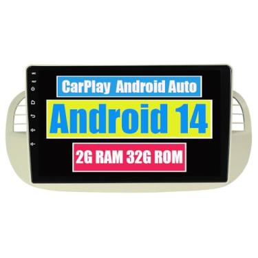 Imagem de RoverOne Central Multimídia para Fiat 500 2007-2014 com CarPlay Android Auto Navegação GPS Bluetooth Radio Estéreo WiFi