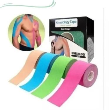 Imagem de 4 Fitas Bandagem Elástica  Rolo 5cm x 5m Resistente - Art House