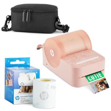 Imagem de HP Sprocket Panorama Instant Portable Color Label & Photo Printer (rosa) Pacote inicial com estojo Zink Roll