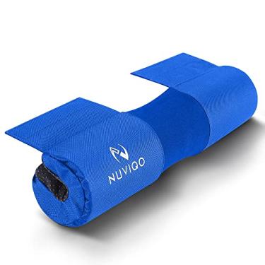 Imagem de Almofada de agachamento de barra para pulmões e agachamentos – Almofada de quadril para barras padrão e olímpicas – oferece almofada para pescoço e ombros durante o treino (azul)